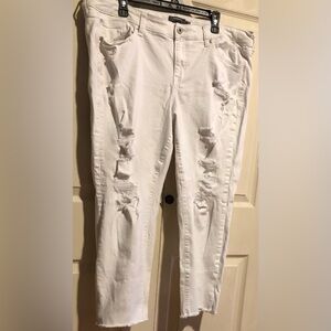 Torrid Women’s Vintage Stretch Boyfriend Jeans Ripped & Raw Hem Size 20